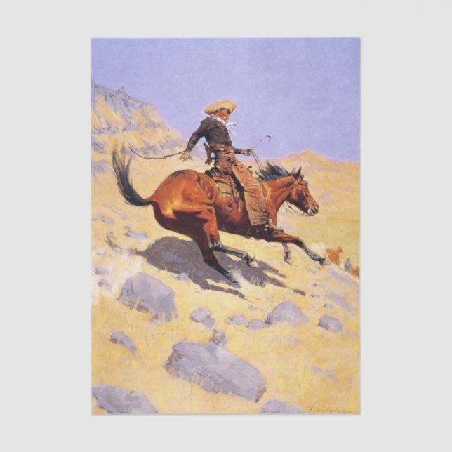 Papel De Seda The Cowboy by Frederic Remington (Frente )