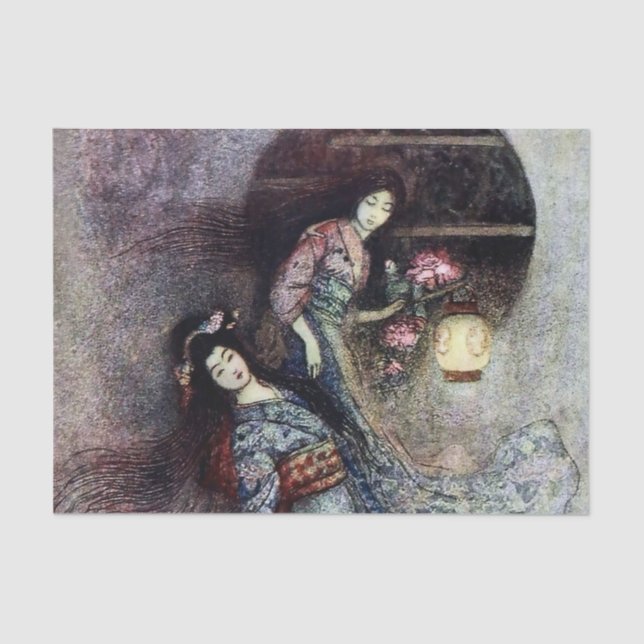 Papel De Seda "The Peony Lantern" de Warwick Goble (Frente )