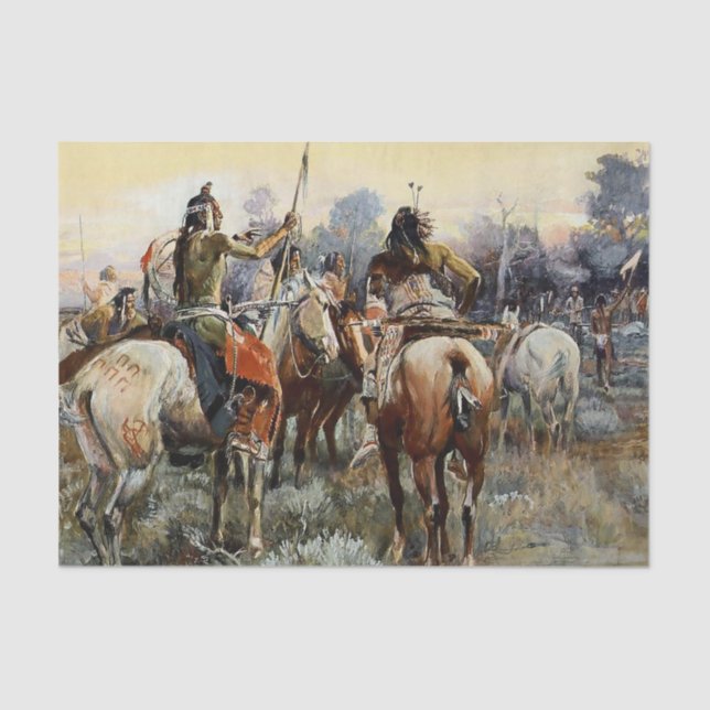 Papel De Seda "The Truce" Western Art de Charles M Russell (Frente )