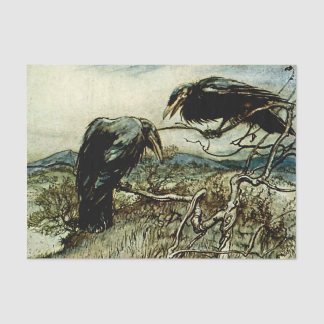 Papel De Seda "The Twa Corbies" de Arthur Rackham (Frente )