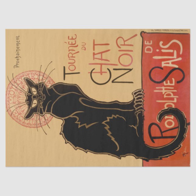 Papel De Seda Théophile Steinlen Le Chat Noir Decoupage (Frente )