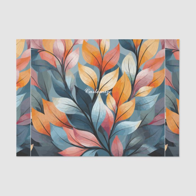 Papel De Seda Thunder_Cove de Folhas Multicoloridas (Frente )