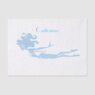 Papel De Seda Thunder_Cove do Swimmer da Sereia Azul