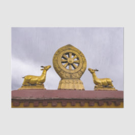 Papel De Seda Tibete, Lhasa - Roda Dharma no templo Jokhang