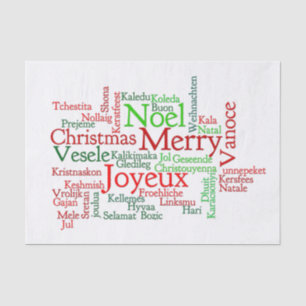 Papel De Seda Tidings De Natal Pelo Mundo