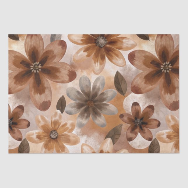 Papel De Seda Tie Dye Autumn Floral (Frente )