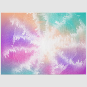 Papel De Seda Tie Dye Pastel Watercolor Cor Laranja Cor-de-rosa