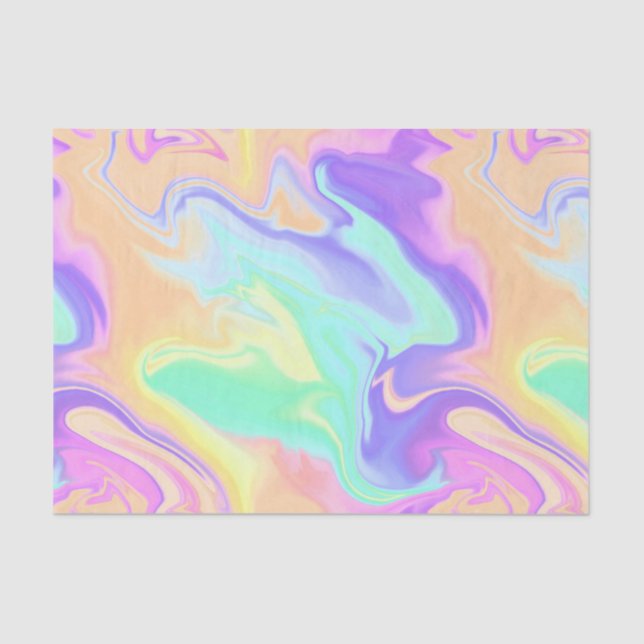 Papel De Seda Tie Dye Swirl Pastel Groovy (Frente )