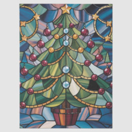 Papel De Seda Tiffany-Style Stained Glass Christmas Tree