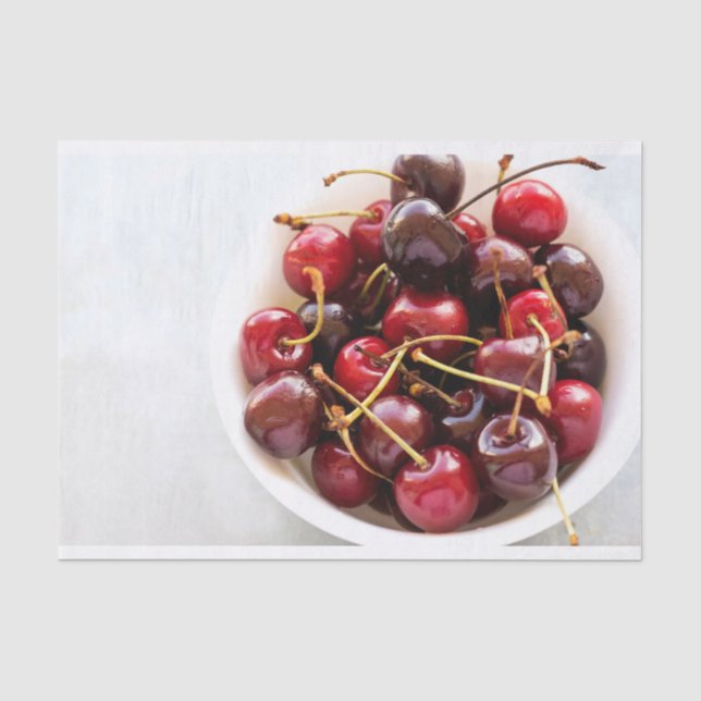 Papel De Seda tigela de cerejas (Frente )