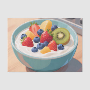 Papel De Seda Tigela de Iogurte com Frutas Frescas