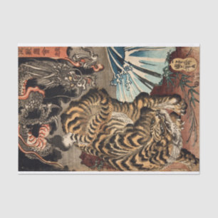 Papel De Seda Tiger & Dragon, Kuniyoshi, Ukiyo-e