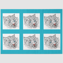 Papel De Seda Tigre de bebê de olhos azuis