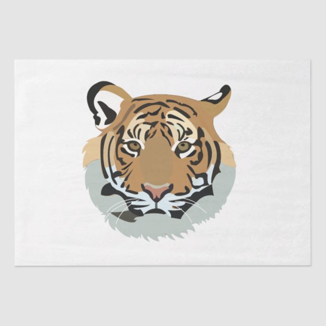 Papel De Seda Tigre De Cabeça De Tigre Selvagem (Frente )