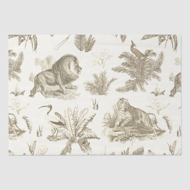 Papel De Seda Tigre de Leão Elegante Clássico (Frente )