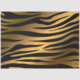 Papel De Seda Tigre Dourado Elegante