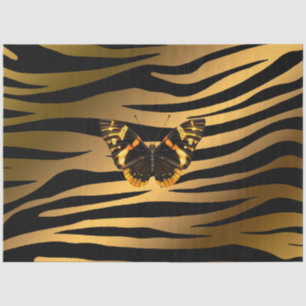 Papel De Seda Tigre Dourado Elegante