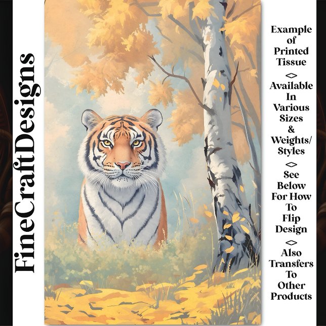 Papel De Seda Tigre Real Poderoso, Olhar Intenso CB2 Decoupage (Criador carregado)