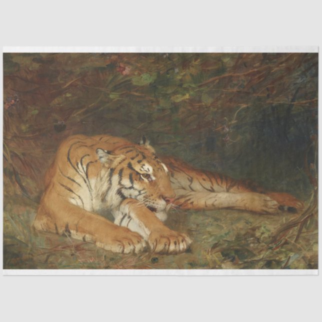 Papel De Seda Tigres De Tigre Na Desnute De Arte De Trabalho de  (Frente )