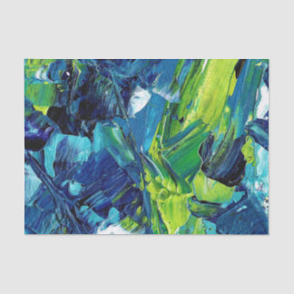 Papel De Seda Tinta acrílica abstrata em azul