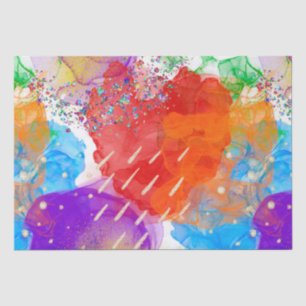 Papel De Seda Tinta Alcoólica Elegante Arco-íris Orgulho Aquarel