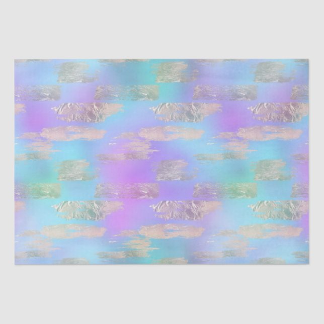 Papel De Seda Tinta Dourada Rosa e Iridescente Roxa e Azul (Frente )