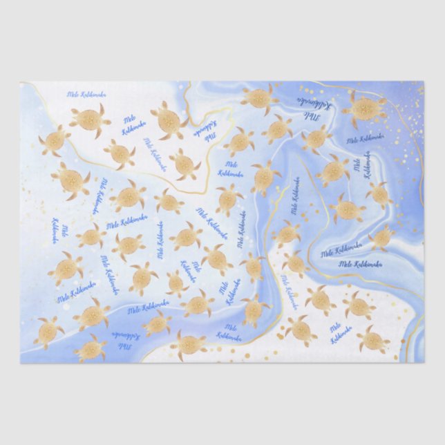 Papel De Seda Tintas Douradas Tinta Azul | Natal Mele Kalikimaka (Frente )