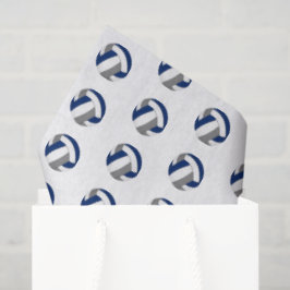 Papel De Seda tiny blue gray volleyballs pattern