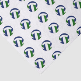 Papel De Seda tiny blue green volleyballs pattern