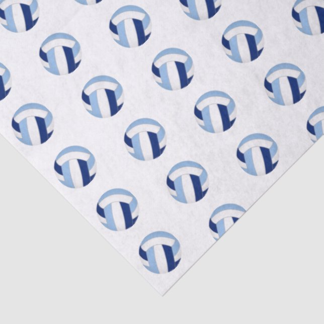 Papel De Seda tiny blue white volleyballs pattern (Detalhes)