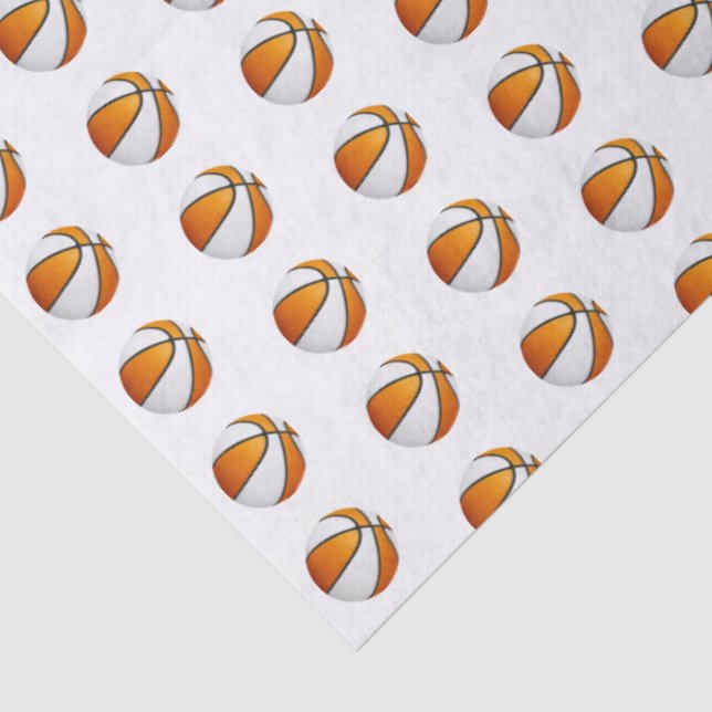 Papel De Seda tiny orange white basketballs pattern (Detalhes)