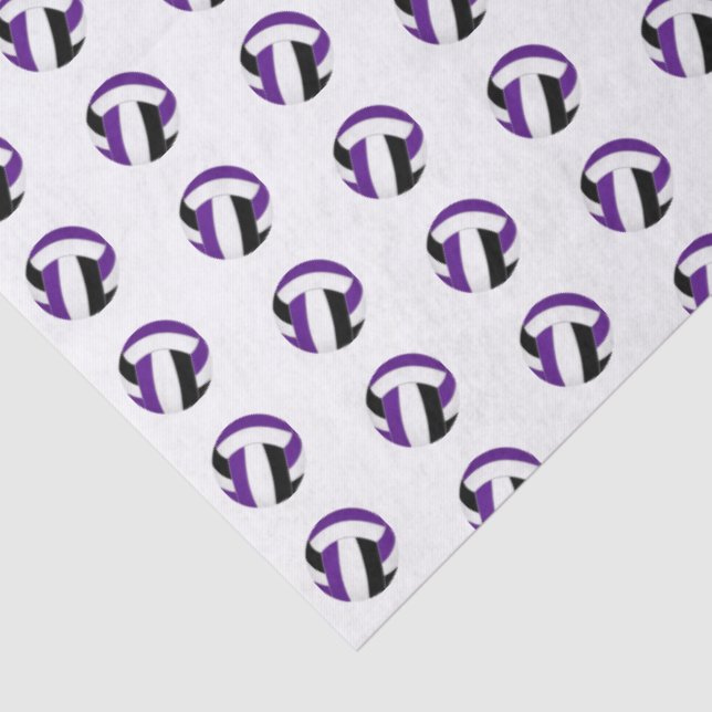 Papel De Seda tiny purple black volleyballs pattern (Detalhes)