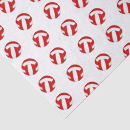 Papel De Seda tiny red white volleyballs pattern