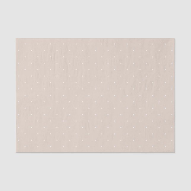 Papel De Seda Tiny Refined White Polka Dots On Beige Minimal (Frente )