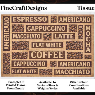 Papel De Seda Tipografia de Amante de Café de Casa de Campo DC1