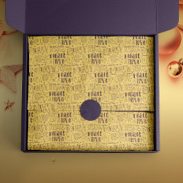 Papel De Seda Tipografia de Natal de Púrpura Festiva