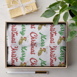 Papel De Seda Tipografia de Rena Voadeira de Natal Alegre