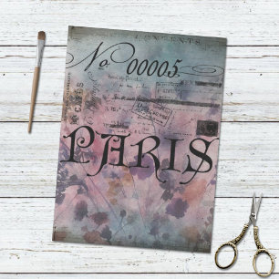 Papel De Seda Tipografia Elegante de Paris Vintage