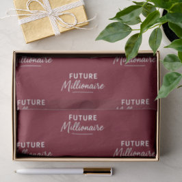 Papel De Seda Tipografia Mentalidade Burgundy Profunda Luxuosa L