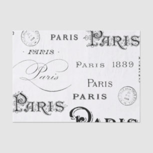 Papel De Seda Tipografia Vintage Paris