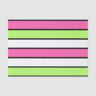 Papel De Seda Tiras cor-de-rosa quente, Verde limão, pretas e br