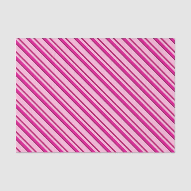 Papel De Seda Tiras de canas doces em rosa-menta (Frente )