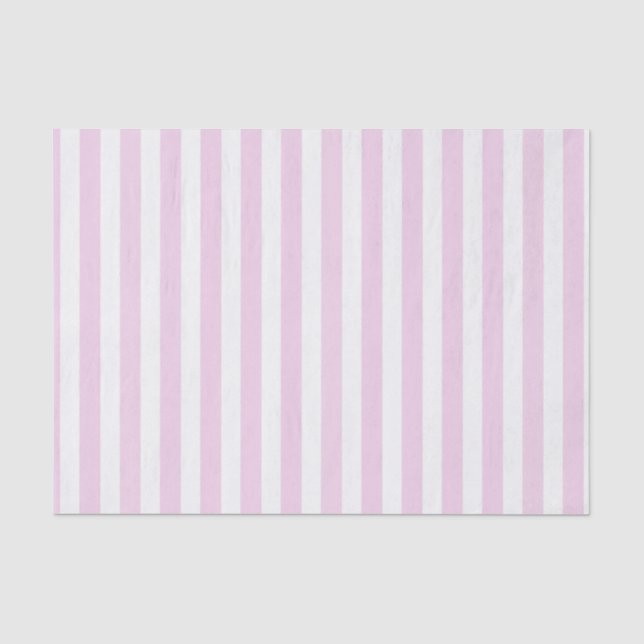 Papel De Seda Tiras de doces brancas, cor-de-rosa claro (Frente )