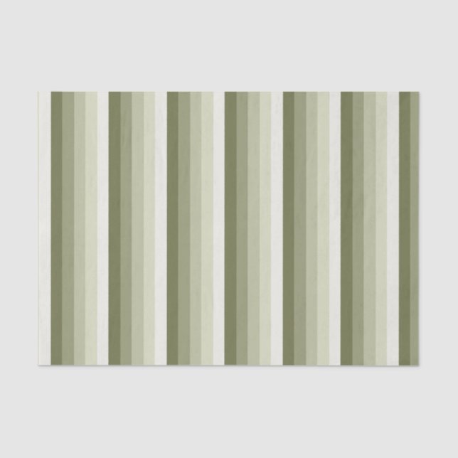 Papel De Seda Tiras de sombra verde-oliva (Frente )