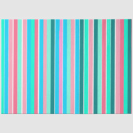 Papel De Seda Tiras de Teal e Rosa