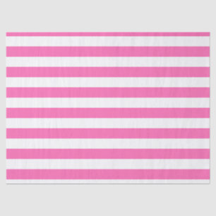 Papel De Seda Tiras rosa-quente e brancas