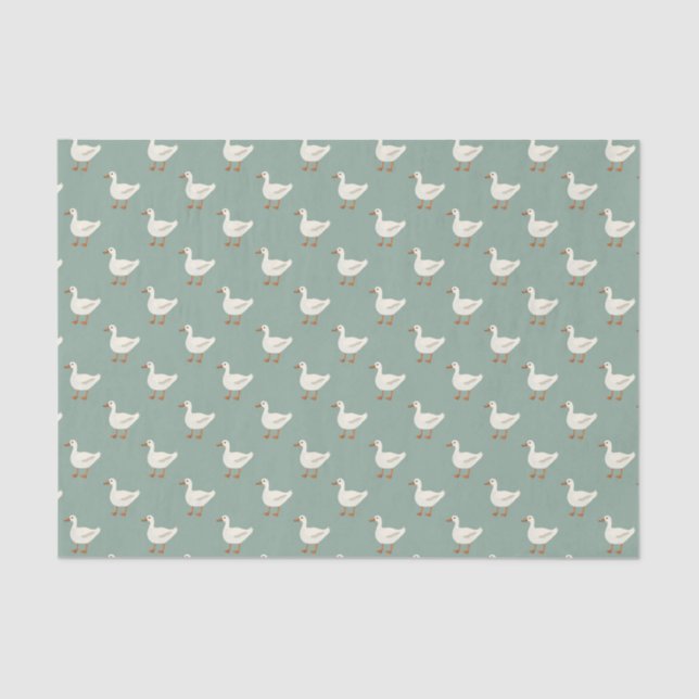 Papel De Seda Tissue Paper (25cm x 38cm) - Cute Ducks Pattern (Frente )