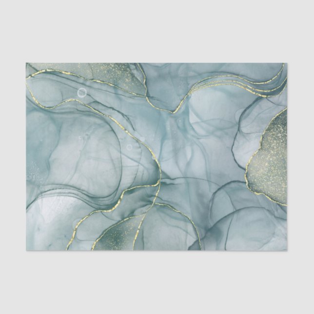 Papel De Seda Tissue Paper (25cm x 38cm) - Mint Pattern (Frente )