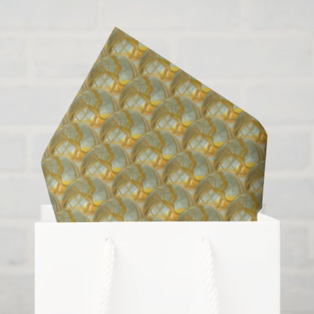 Papel De Seda Tissue Paper - Golden Marbles (Sacola de presentes)