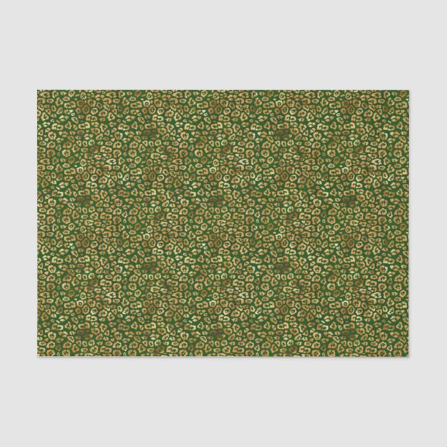 Papel De Seda Tissue Paper - Green And Gold Pattern (Frente )